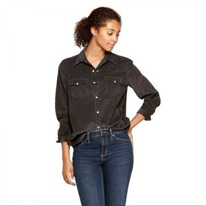 Universal Thread — Corduroy Western Shirt in gray